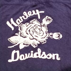 Womens Harley Davidson Long-sleeved Shirt with an embroidered patch on the back